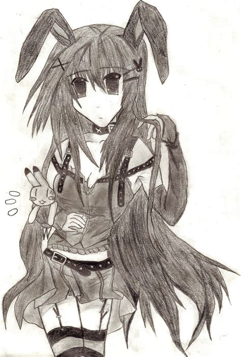 Anime Bunny Drawing by 00tr on DeviantArt