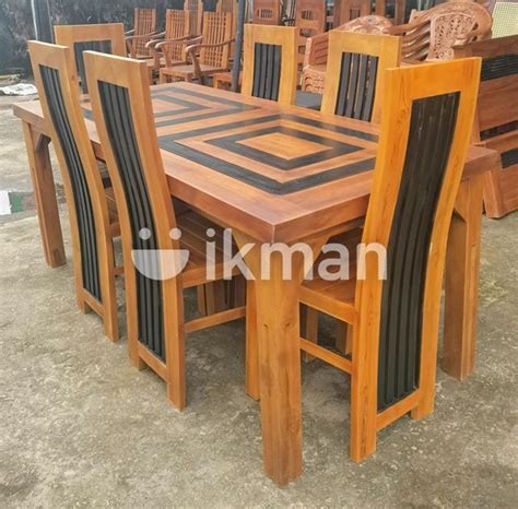 Teak Heavy Dining Table With 6 Chairs Code 38364 For Sale Kaduwela