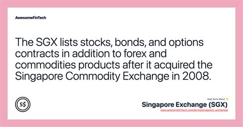 Singapore Exchange SGX AwesomeFinTech Blog