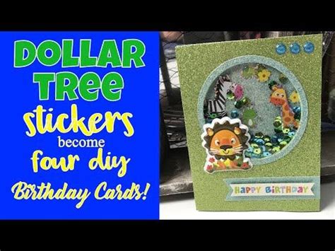 Dollar Tree Stickers: DIY Birthday Cards - Four Happy Birthday cards ...