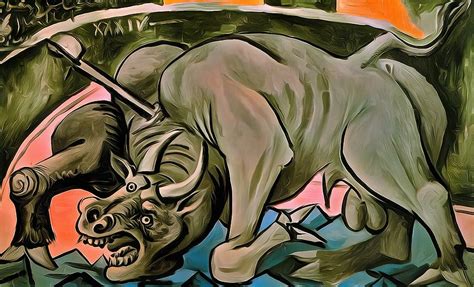 Dying Bull Painting By Pablo Picasso Fine Art America