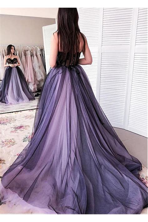 Lace And Tulle Sweetheart Long Prom Dresses Formal Evening Dresses