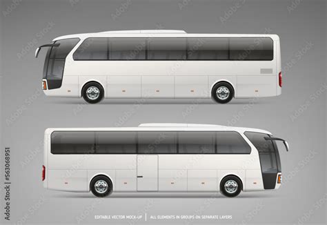 Realistic Vector Coach Bus For Your Mock Up Design Travel Bus For