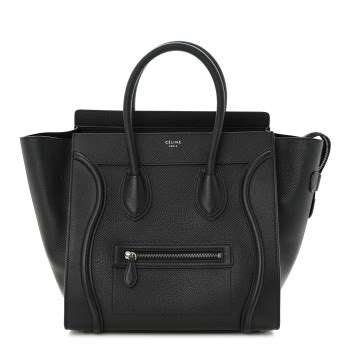 Celine Drummed Calfskin Mini Luggage Black Fashionphile