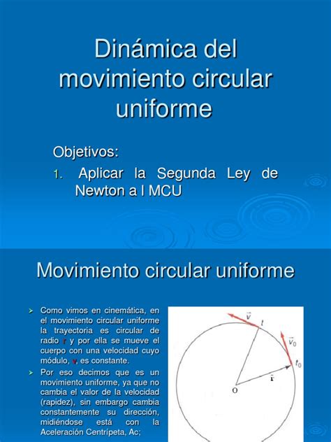 Dinamica Del Movimiento Circular Uniformeppt Movimiento Física