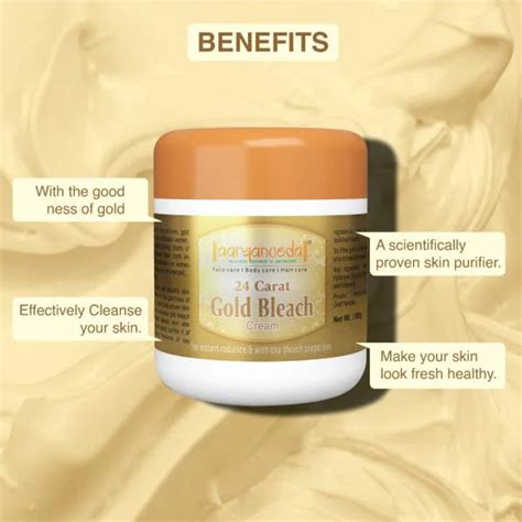 Aryanveda Carat Gold Bleach Cream For All Skin Types Provides