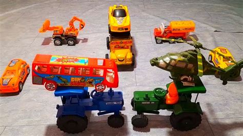 Jcb Tractor And Bus Cartoon Video Powerful Gaadi Wala Cartoon Toys