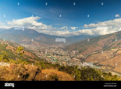 Aerial View Of Thimphu City In Bhutan Stock Photo Alamy