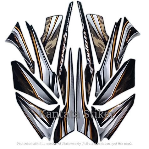 Jual Stiker Striping Lis Les Body Motor Vixion Hitam Gold Standar