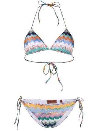 Missoni Mare Light Chevron Knit Bikini Set Farfetch