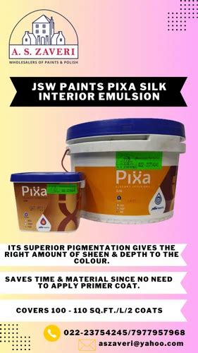 Jsw Pixa Silk Interior Emulsion At Rs Litre In