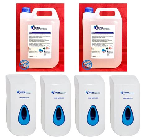 Hand Sanitiser Dispensers D4 With 2 X 5 Litre Hand Sanitisers