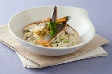 Recette Risotto Aux Coquillages Citronne Aiguillettes De Bar Roties