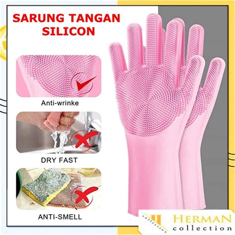 Jual Hc Sarung Tangan Cuci Piring Bahan Silicon Sarung Tangan Karet