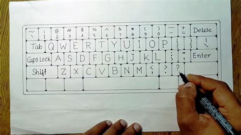 Computer Keyboard Drawing Easily How To Draw Keyboard In Easy Way Youtube