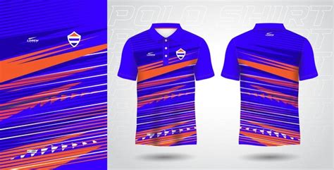 Modelo De Camisa Polo Esportiva Azul Vermelha Por Sublima O Vetor