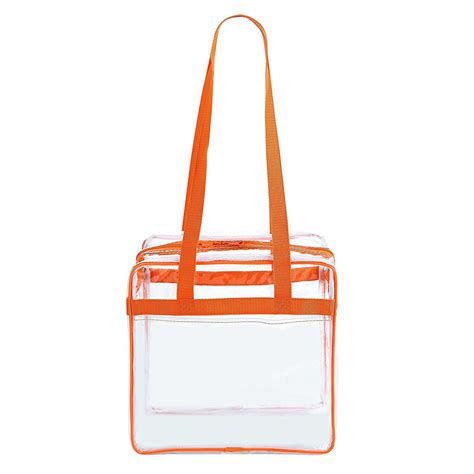 Clear 12 X 12 X 6 Tote Bag Orange Clear