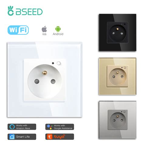 Bseed Wifi Presa A Muro Francia Standard Crystal Glass Panel Prese