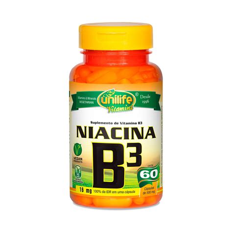 A Niacina Vitamina B3 A Piridoxina Ou Vitamina B6 - VITAMINA B3 COM NIACINA COM 60 CÁPSULAS DE 500MG - Mercadão Natural