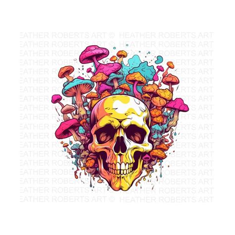 Psychedelic Mushroom Skull Mushrooms Png Skull Png Psyche Inspire