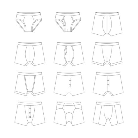 Premium Vector Template Men Underpants Vector Illustration Flat