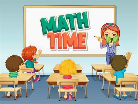 Classroom scene with math teacher and students 1187772 Vector Art at ...