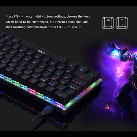 Ajazz Ak Mechanical Gaming Keyboard Black Blue Switch English