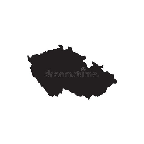 Czech Republic High Detailed Outline Map Stock Vector Illustration