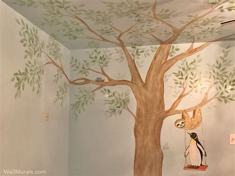 Tree Wall Murals - Hand-Painted Tree Art - Wall Murals by Colette