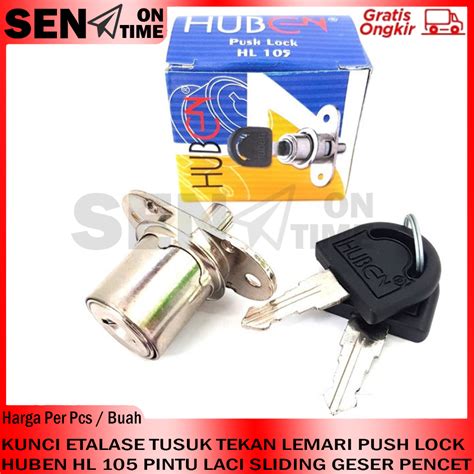 Jual Kunci Etalase Tusuk Tekan Lemari Push Lock Huben Hl 105 Pintu Laci