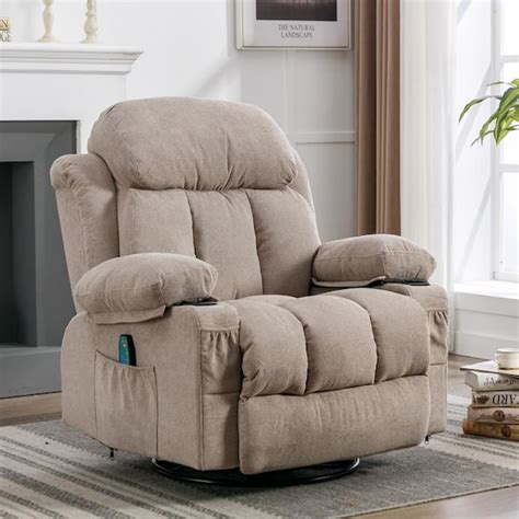 Brown Fabric Swivel Recliner With Swivel C W1521s00007 The Home Depot