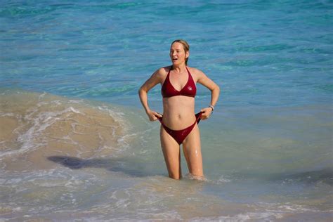 Uma Thurman In Bikini At A Beach In St Barts Hawtcelebs