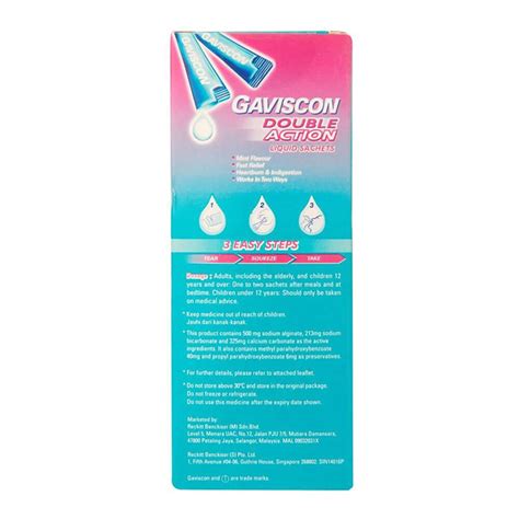 Gaviscon Liquid Sachet Peppermint For Fast Relief Of Heartburn And