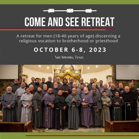 Come And See Vocations Retreat October 6 8 Conventual Franciscan Friars