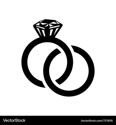 Wedding rings simple icon Royalty Free Vector Image