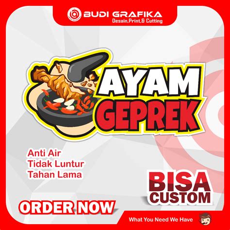 Jual Sticker Gerobak Sticker Etalase Sticker Nama Usaha Sticker Ayam