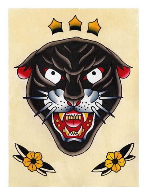 Traditional Panther Tattoo Flash Printable Ilacollection Ideas