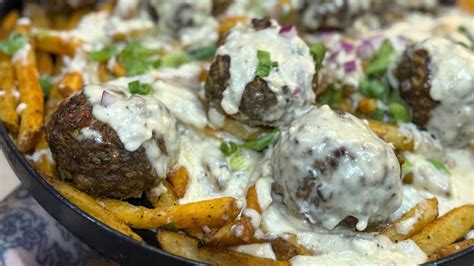 Fully Loaded Cheesy Meatball Fries Youtube