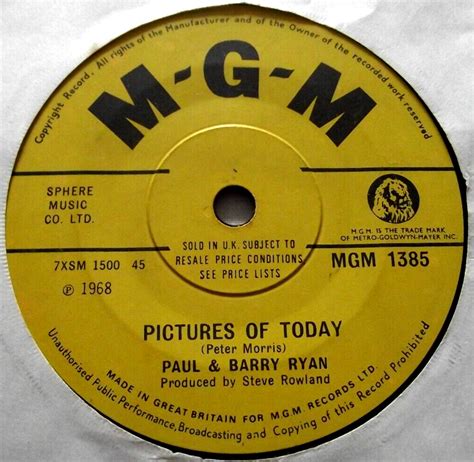 Paul And Barry Ryan Pictures Of Today 1968 Uk Mgm 7 Great Psych Ebay