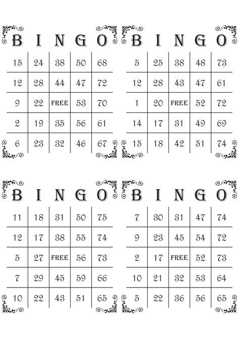 Free Printable Bingo Cards Per Page Printable Bingo Cards