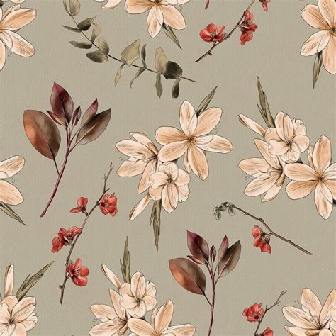 Vintage Floral Wallpaper | Botanical flower art, Flower art images, Vintage floral wallpapers