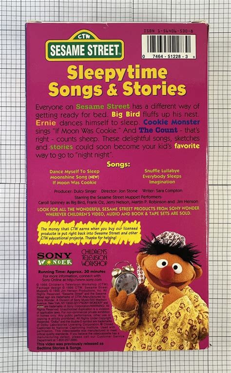 Sesame Street – Sleepytime Songs & Stories (VHS 1996) – GeekGearStore