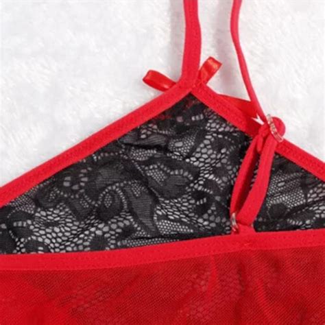 UK Seller Sexy Lingerie Plus Size Contrast Lace Nightwear Sleepwear Thong EBay