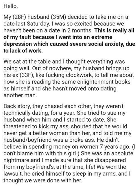 Lady Shocked To See Husband S Ex At Their Date Questions Her Self Worth As Her Husband Has No