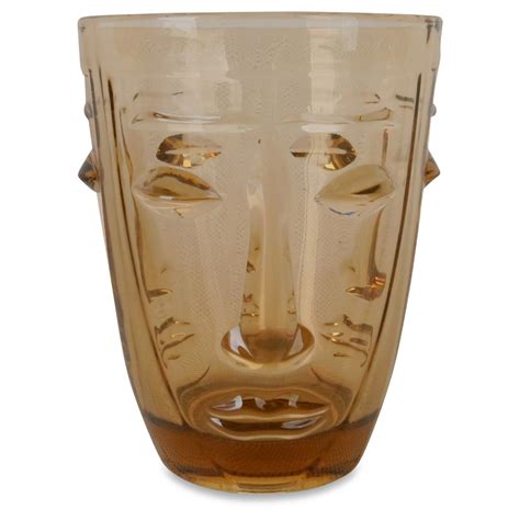 Lot de 6 verres visage Ambre Margaux Déco Boutique de décoration