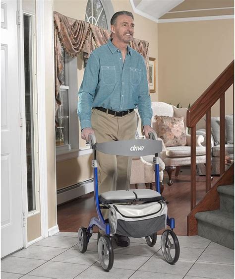 Drive Medical Nitro Dlx Euro Style Walker Rollator Sleek Blue Pack Of