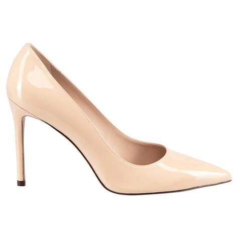 Stuart Weitzman Nude Patent Leigh Point Pumps Size IT For Sale At