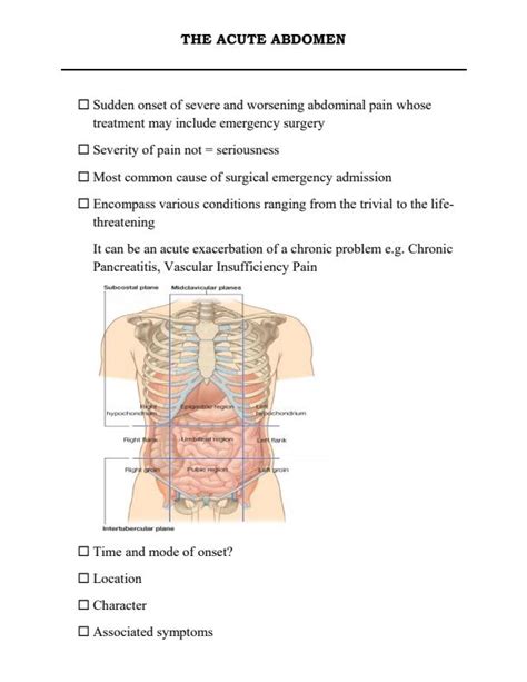 The Acute Abdomen Nursing Notes 11997