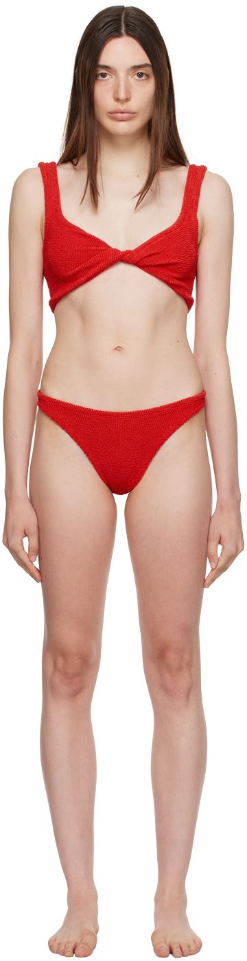 Hunza G Red Juno Bikini Ssense