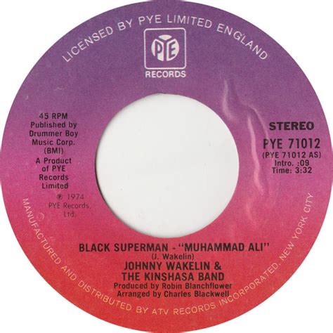 Johnny Wakelin The Kinshasa Band Black Superman Muhammad Ali